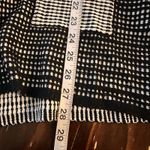 Chico's  Sweater S/M Black White Knit Striped Pullover Tabard Patchwork Poncho Photo 6