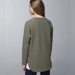 Lululemon Olive Green V-Neck Sweater VNeck Long Sleeve Top Kangaroo Pockets Photo 2