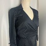 Ann Taylor Elegant collar Navy Polka Dot faux Wrap Dress Shirt 2P NWT Photo 3