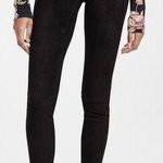 Alice + Olivia Black Lamb Skin Suede Leather Front Zip Leggings Sz.10 Photo 0