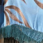 Cruise Club Slip Over Fringe Poncho NWT OS Blue Size undefined Photo 3