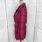 Victoria's Secret Victoria’s Secret Plaid Flannel Cinch Waist Sleep Nightshirt Red Pink Medium Photo 1