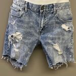 American Eagle  Light Wash Distressed Faded Flex Skinny Jean Shorts- Size 34 Photo 0