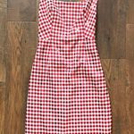Moschino red/ecru gingham, sequins halter dress, size US 8/IT 42, made in Italy Photo 1