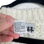 Vintage Croquet Club VTG Sweater Cream White Open Loose Knit DeepV Small Acrylic Photo 4