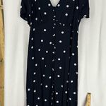Old Navy  Polka Dot Short Sleeve Maxi Summer Dress Button Womens Large Blue Photo 0