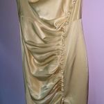 Lavish Lice NEW Lavish Alice 4 Midi Cocktail Dress Cream Ruched Cowl Neckline Photo 2