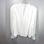 Aritzia Wilfred Women's Valencia Mock Neck Blouse Top Light Birch Size Large Photo 2