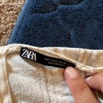 ZARA  Beige and Cream Striped Rustic side Cut Out Wrap Mini Dress Small Photo 8