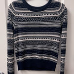 Forever 21 Navy and White Patterned Women's holiday Sweater Photo 0