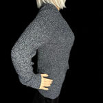 Talbots NWT  Woven Knit Sweater 100% Cotton Long Sleeve Navy Crew Pullover Small Photo 4