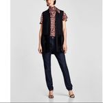 ZARA  Black Wool Blend Faux Fur Jacket Vest Pockets Women Size Small S Oversized Photo 12