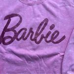 Barbie Pink Glitter Logo Sweatshirt Women’s Medium | Cozy Retro Crewneck Photo 1
