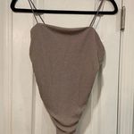 Good American NWOT Lavender Gold Sparkle Thin Strap Scoop Neck Bodysuit Size L Photo 0