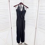 SheIn Surplice Halter Top Jogger Leg Jumpsuit Black Small Photo 10