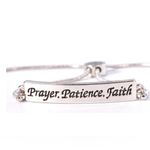 Slider Bracelet – Prayer, Patience, Faith A Zoe's Loft Original Silver Photo 3