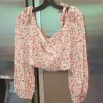 ASTR 💕 THE LABEL💕 Floral Tie Shoulder Long Sleeve Top ~ Pink Floral Print M NWT Photo 9