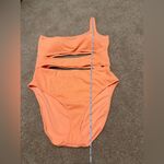 Aerie NWT  Crinkle Cut Out One Shoulder One Piece Swimsuit Coral Size XXL Photo 8