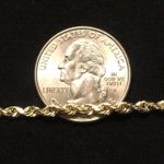 Real 14k Hollow Gold Rope Chain 22in 3mm Photo 1