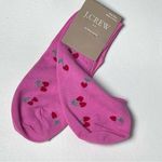 J.Crew Womens Heart and Cherries No Show Ankle Socks Pink Photo 3