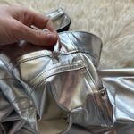 Wild Fable High Rise Flare Casual Metallic Silver Photo 4