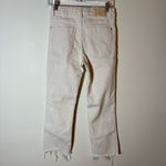 ZARA Off-White High Rise Straight Leg Jeans Raw Hem Size 4 Photo 3