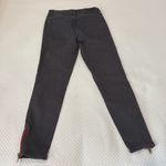 Black Skinny Jeans with Red Zipper Accents Size 27 Photo 2