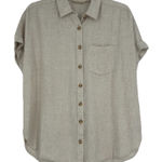 Soft Surroundings  Linen Blend Top Oatmeal Beige Casual Minimalist Oversized Sz S Photo 0