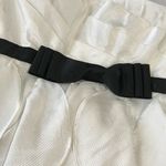 Arden B White Ruffled Dress With Black Bow Tie Photo 3