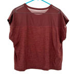 Old Navy Active size Large short sleeve tee shirt burgundy mesh shoulders loose Photo 1