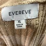 Evereve Womens Cardigan Sweater XL Tan Beige Striped Knit Open Front Photo 10