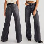 Free People NWT Tinsley Baggy High Rise Utility Jeans Charcoal Wash Size 29 | 8 Photo 4