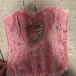 Garage Sabrina Carpenter Heart Corset  Handmade Outfit Pink Glitter Sequin Cut-Out Photo 1