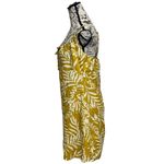 Bebop Yellow Floral Linen Mini Dress – Hawaiian Boho Coastal Milkmaid Sundress L Photo 3