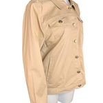 Joan Rivers Signature Twill Button-Front Jacket Latte Large NWOT Photo 1