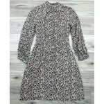 Rebecca Taylor REBECCA‎ TAYLOR Leopard Cheetah Print Silk Long Sleeve Mini Dress Size 6 Photo 4