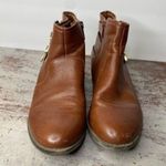 ALDO  Kubasek Brown Faux Leather Three Gold Buckle Ankle Boots 7.5 Photo 1