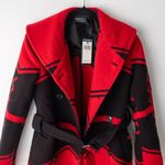 Ralph Lauren Polo‎  Red Black Carlyn Double Breasted Belted Wool Coat SZ. 0  NWT Photo 11