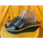 CHAPS Shoes 8B Careesa Black Woven Comfort Wedge Sandals Photo 2