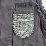 Miss Me Womens Denim Vest S Black Embellished Distressed Sleeveless Drawstring Photo 3