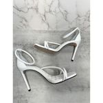 Schutz  Sandals Size 8B White Leather Open Square Toe Stiletto Heel Ankle Strap Photo 5