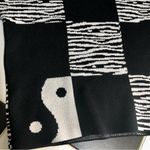 STAUD Zedd Abstract Yin Yang Zebra Balloon Sleeve Sweater Black & White sz Med Photo 5