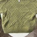 Caslon NWT  x Nordstrom Sage Green Chunky Diamond Knit Turtleneck Sweater Large Photo 4