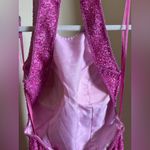 Scala Vintage Y2K  Silk Beaded Formal Prom Gown Sz XS in Pink‎ Open Low Back Photo 5