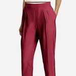 Lauren Ralph Lauren LRL women's burgundy twill crop silky casual / dress pants Red Size 12 Photo 0
