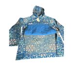 Talbots NWT Sz Medium Blue Fair Isle Print Hooded Sweatshirt Pullover #B12-6 Photo 3
