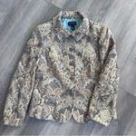 Vintage Paisley Tapestry Light Blue Lining 14 Jacket Jeweled Buttons EUC Boho Brown Photo 0