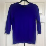 J.Crew  Royal Blue Tippi Sweater Crewneck 3/4 Sleeve Size Small Merino Wool Photo 2