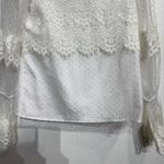 On Twelfth  White Lace Long Sheer Sleeve Blouse Sz S Photo 2