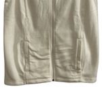 Lands' End  Women's Ivory Fleece Zip-Up Vest Size S Casual Fall Side Pockets Photo 3